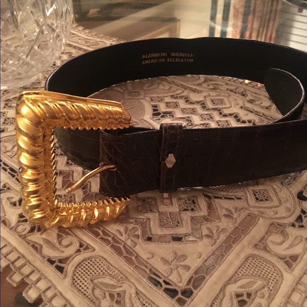 Bold 1980s Alligator belt by Kleinberg Sherrill